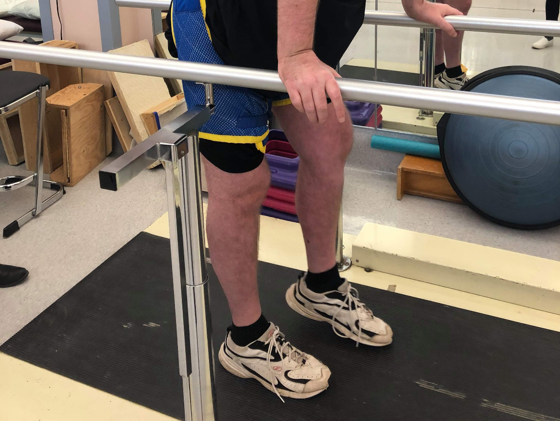 Walking Rehabilitation Physiotherapy Walking Between Parallel Bars - Jamie Boyle Guillain Barre Syndrome